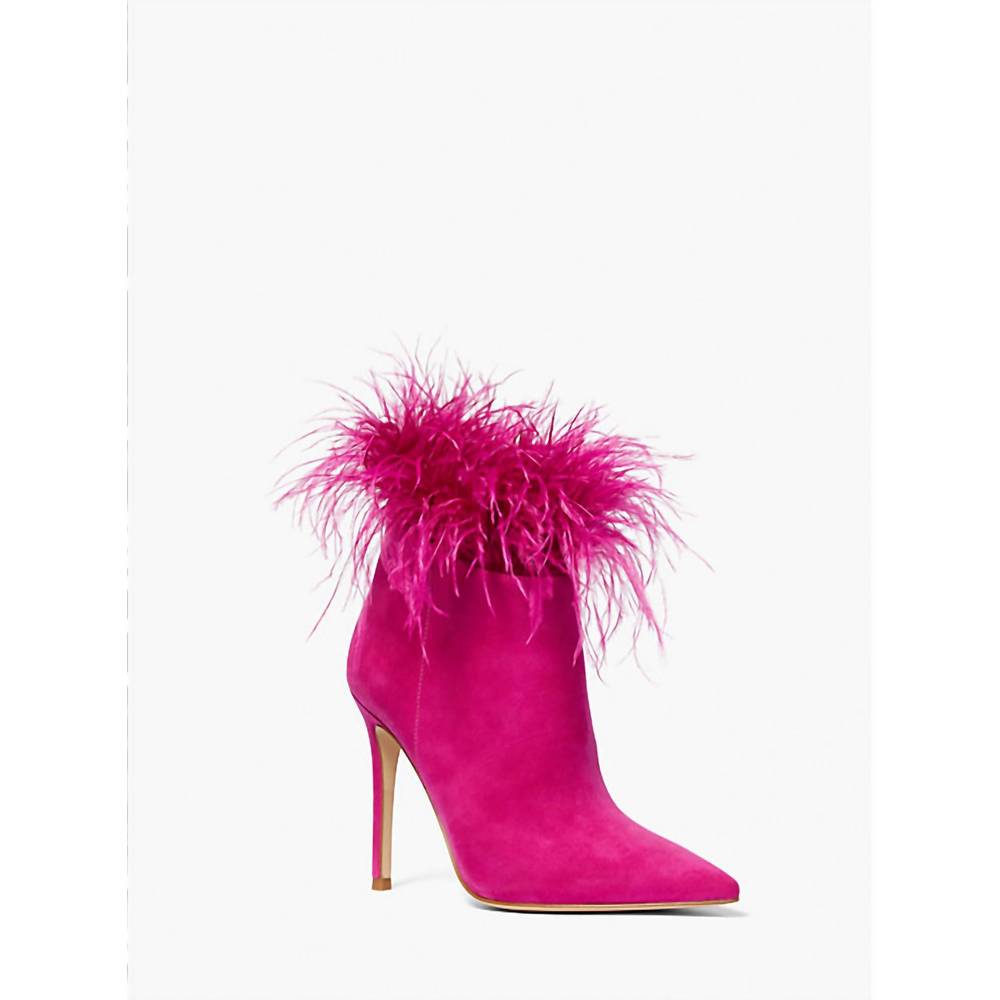 NEW MICHAEL KORS women's feather ankle boots in fuschia